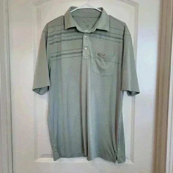 Greg Norman Men's Sage Green Polyester Polo Golf Shirt - Picture 2 of 7